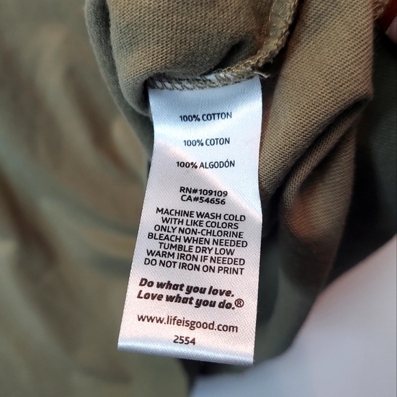 NWT Life is Good with Tacos Crusher Tee Unisex Army Green Short Sleeve T… - Picture 7 of 9